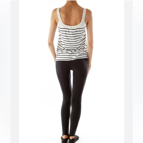 J. Crew Tops - J. Crew NWT Cotton Blue Cream Striped Crocheted Sleeveless Top Blouse XL